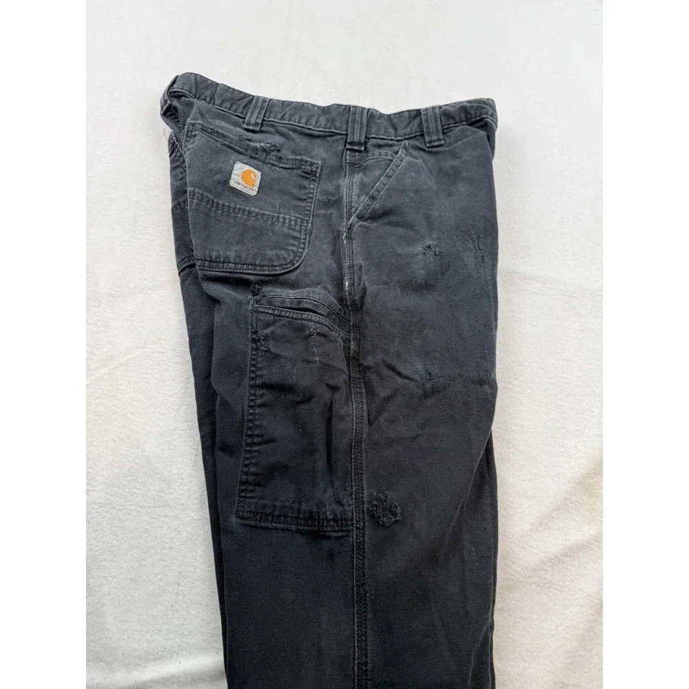 Carhartt Carpenter Rugged Flex Work Pants Black Destroyed Size 32x32 BN2281-M